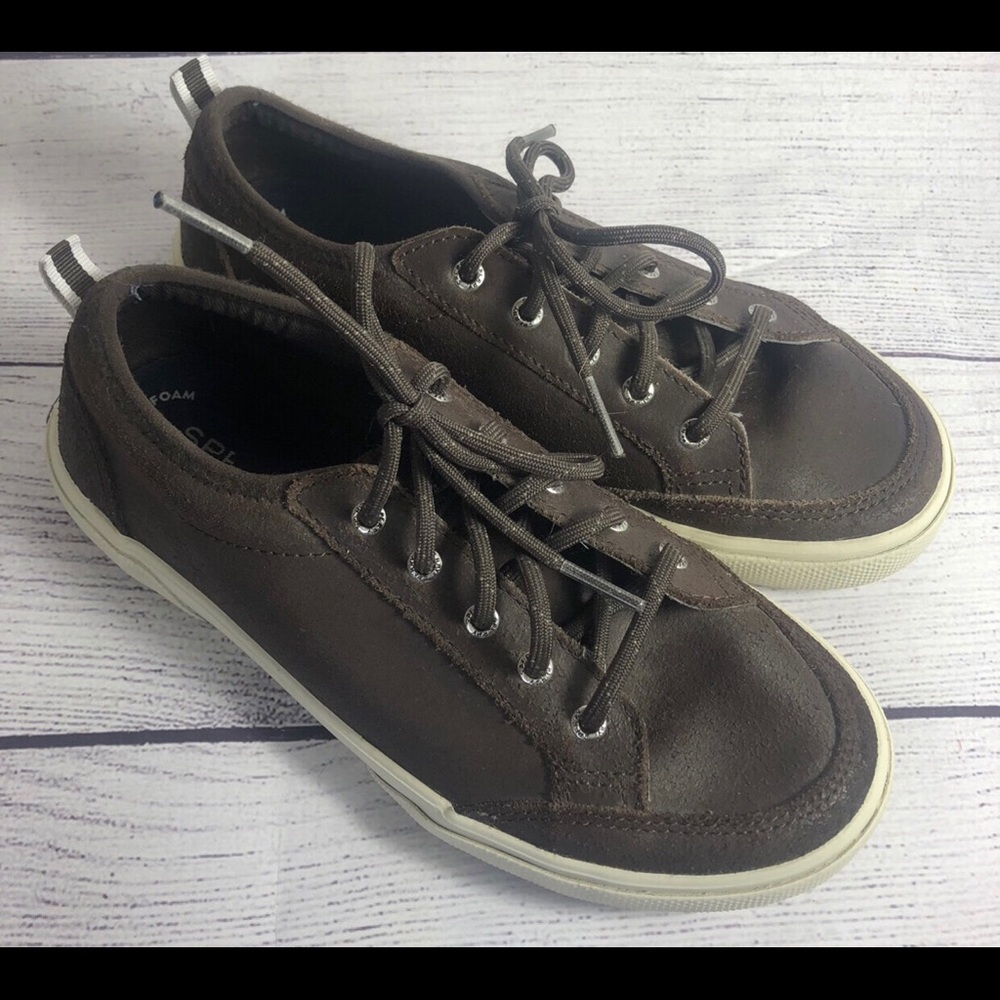 Sperry Size 3 Brown Leather Deckfin Sneaker